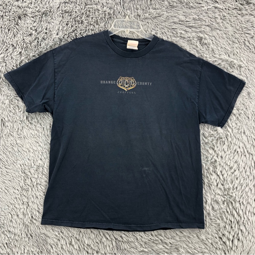 Tennessee Tshirt River Orange County Choppers Mens XL Blue Spellout Logo Shirt